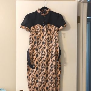 Laura Byrnes California Melted Leopard print Lillian dress